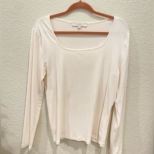 Square Neck Ribbed Long Sleeve